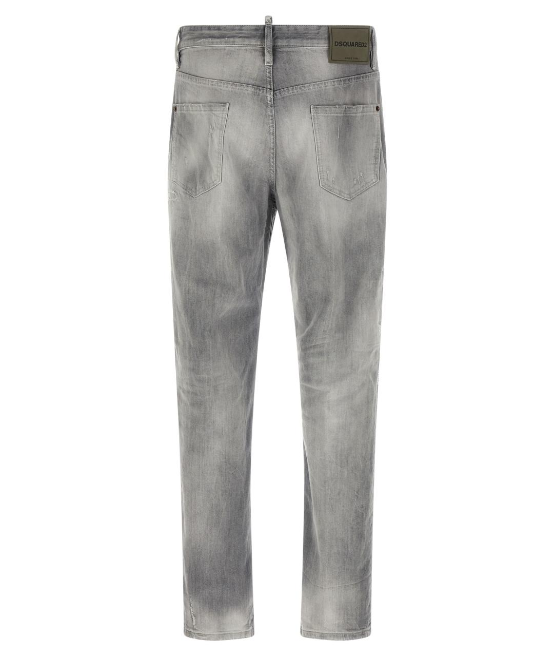DSQUARED2 Серые хлопковые прямые джинсы, фото 2