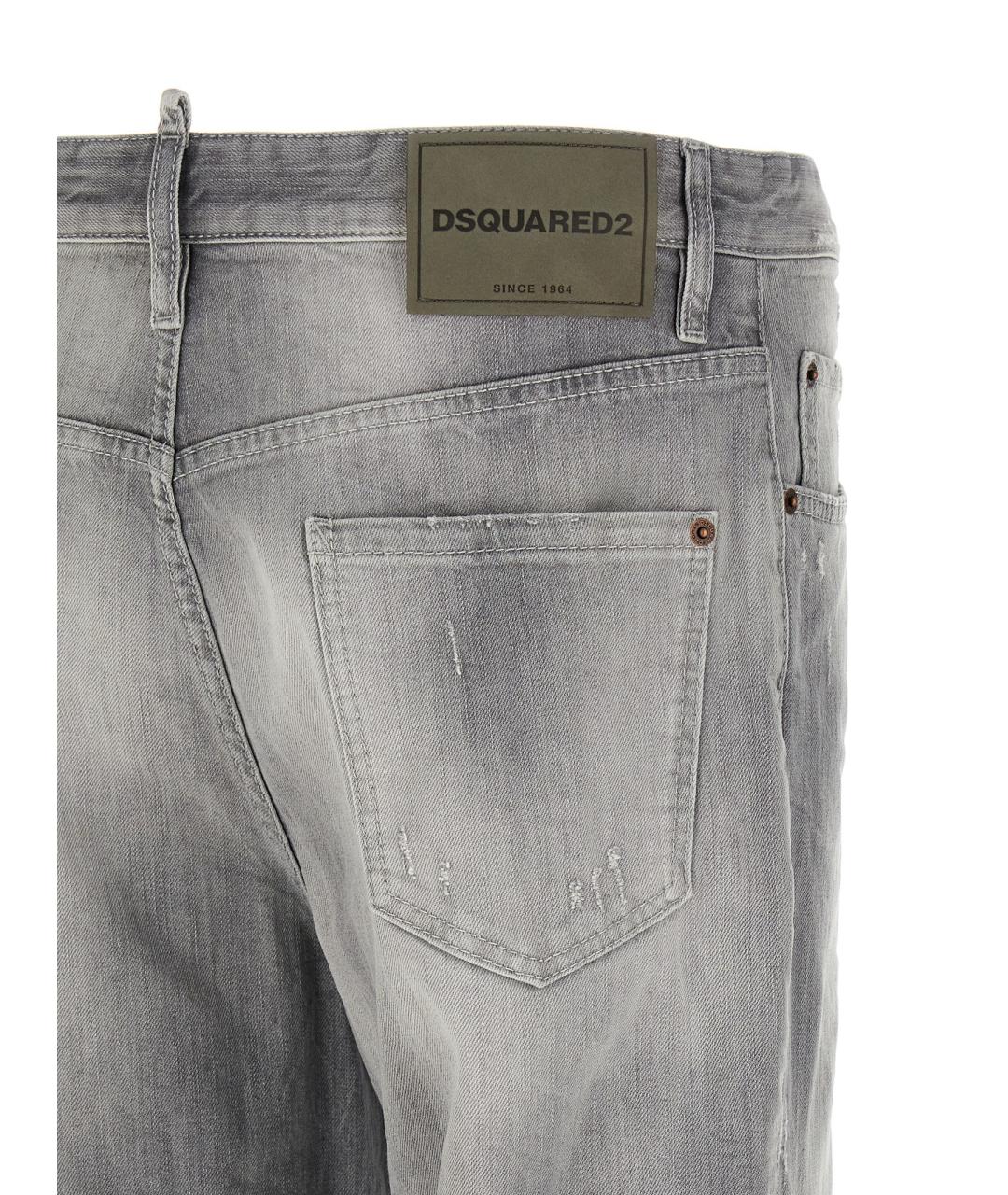 DSQUARED2 Серые хлопковые прямые джинсы, фото 4