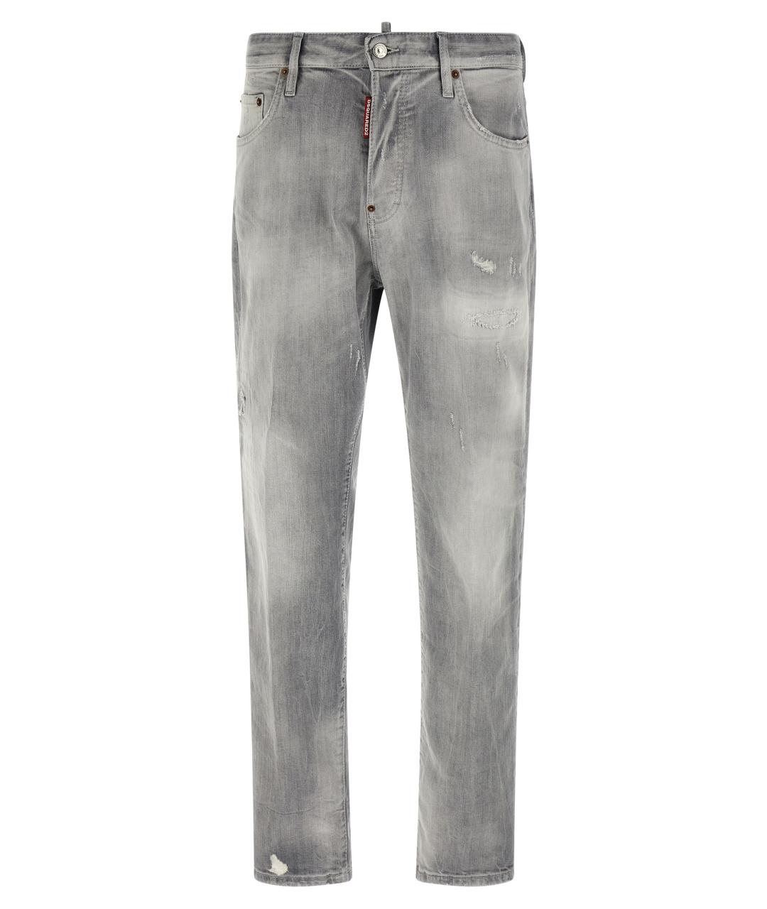 DSQUARED2 Серые хлопковые прямые джинсы, фото 1