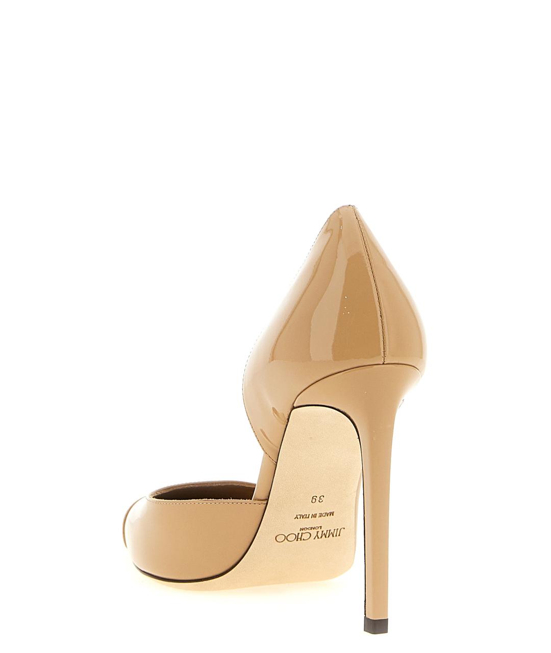 JIMMY CHOO Бежевые туфли из лакированной кожи, фото 3