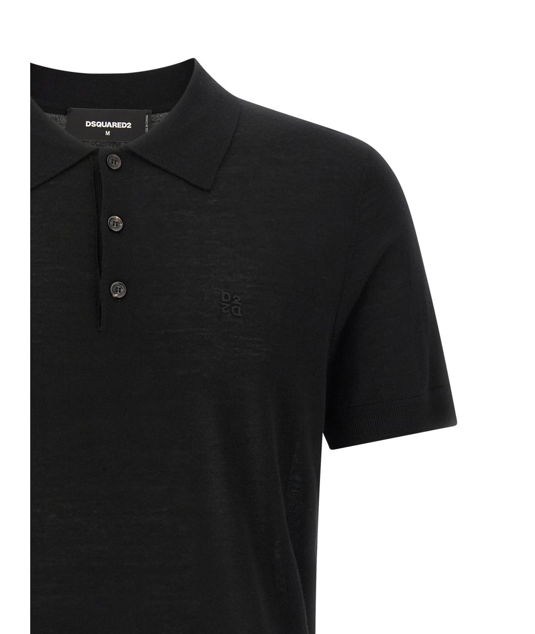 DSQUARED2 Черное поло с коротким рукавом, фото 3