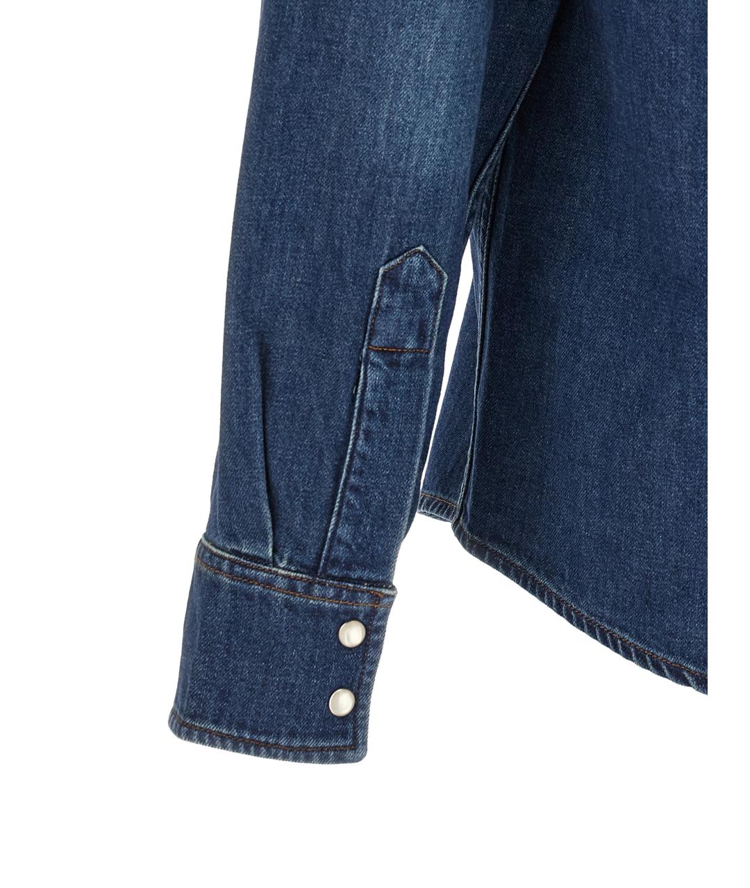 A.P.C. Синяя хлопковая кэжуал рубашка, фото 4