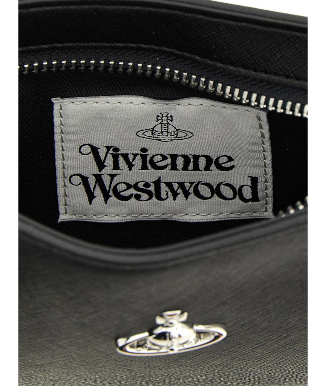 VIVIENNE WESTWOOD Черная сумка через плечо из искусственной кожи, фото 4