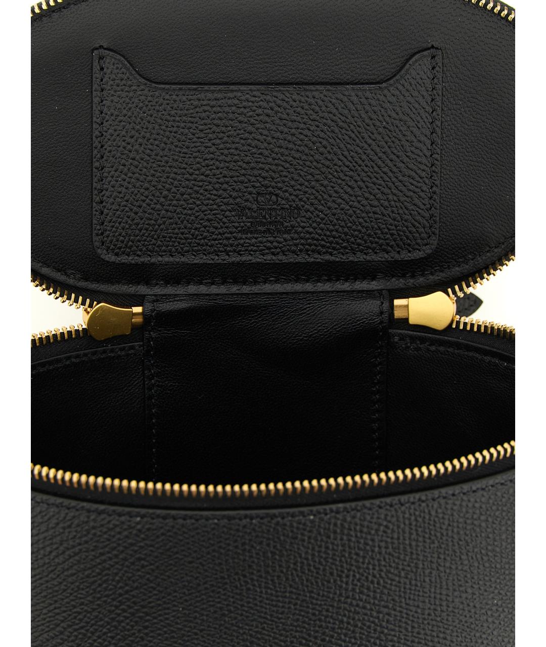 VALENTINO Черная кожаная сумка через плечо, фото 4