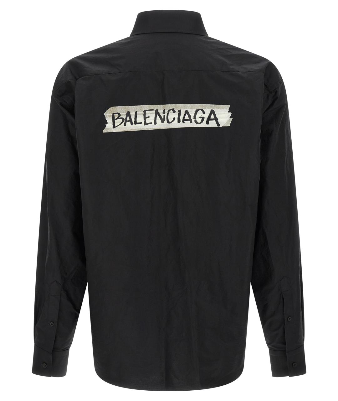 BALENCIAGA Черная хлопковая кэжуал рубашка, фото 2