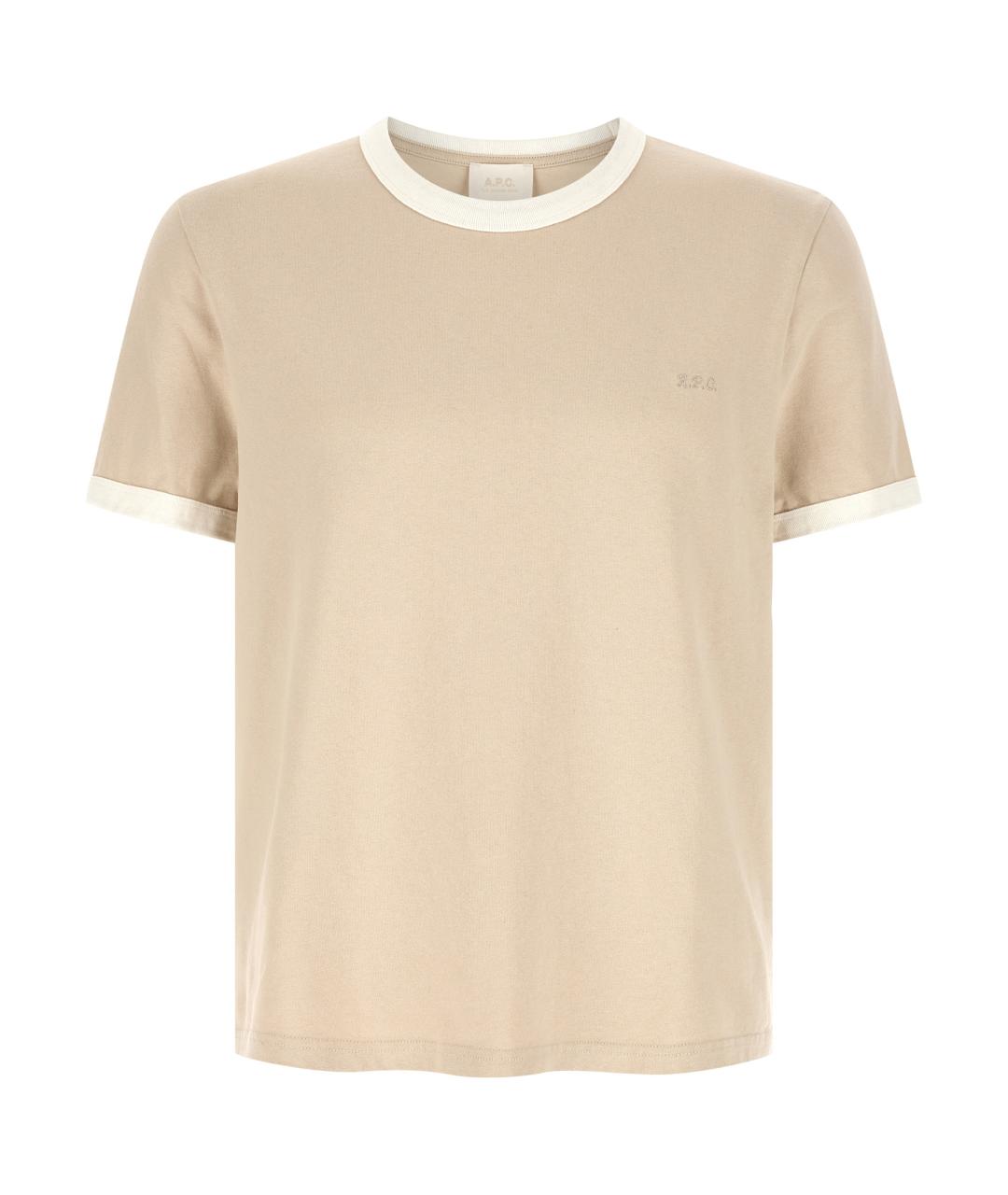 A.P.C. Бежевая хлопковая футболка, фото 1