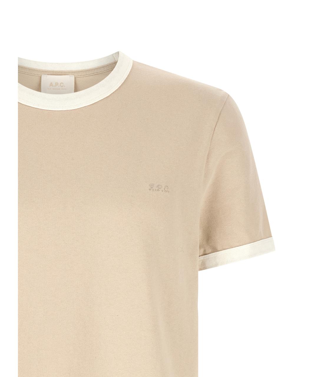 A.P.C. Бежевая хлопковая футболка, фото 3