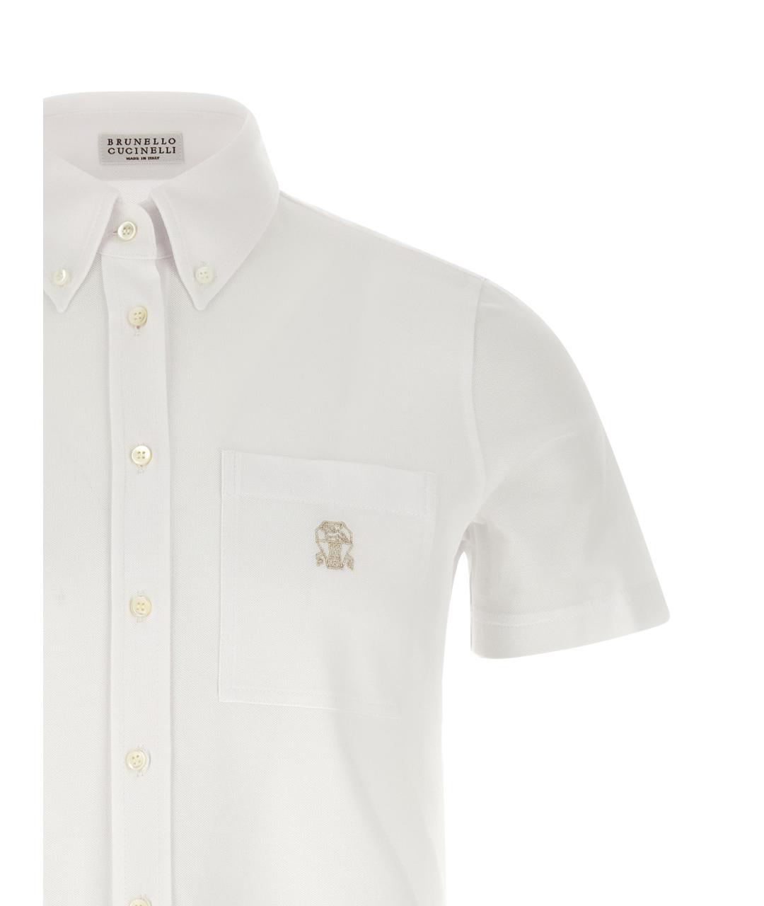 BRUNELLO CUCINELLI Белая хлопковая рубашка, фото 3