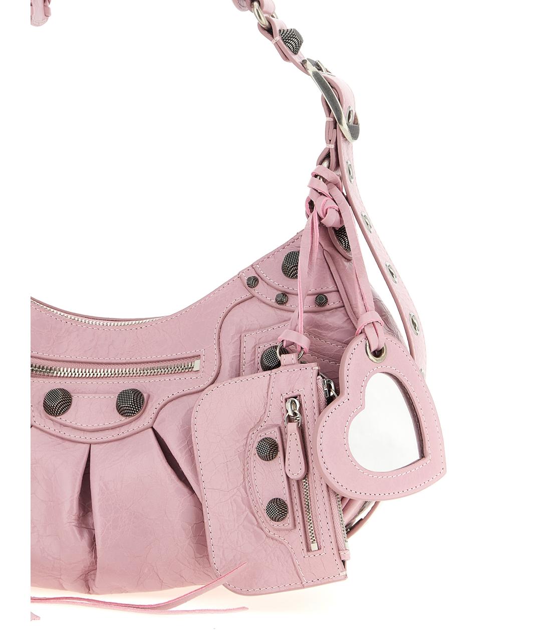 BALENCIAGA Розовая кожаная сумка через плечо, фото 3
