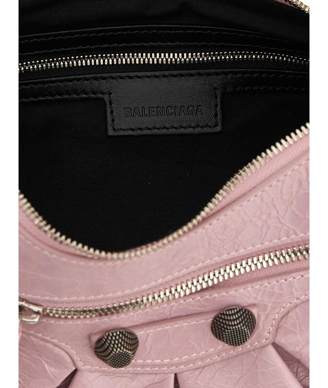 BALENCIAGA Розовая кожаная сумка через плечо, фото 4