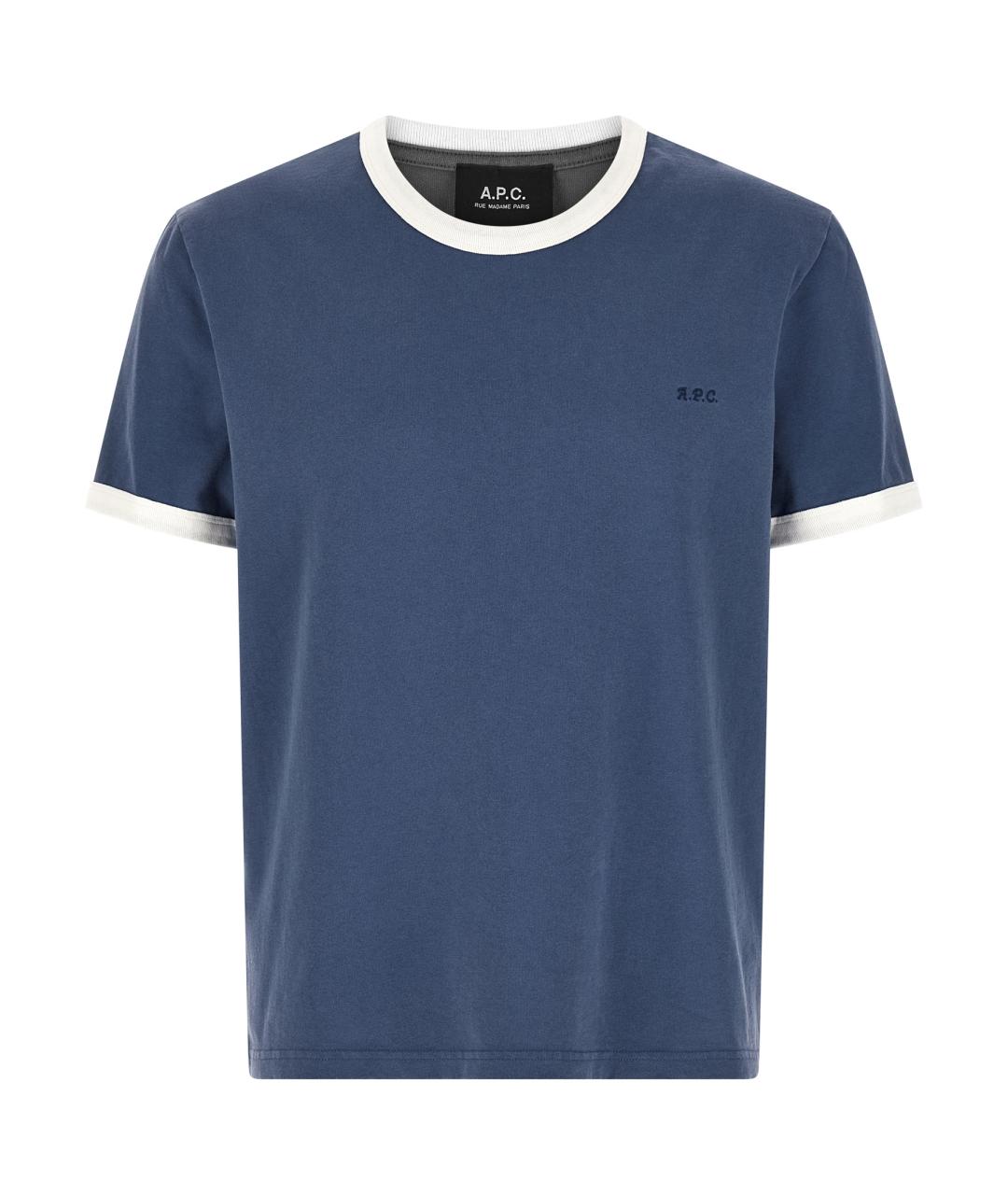 A.P.C. Синяя хлопковая футболка, фото 1