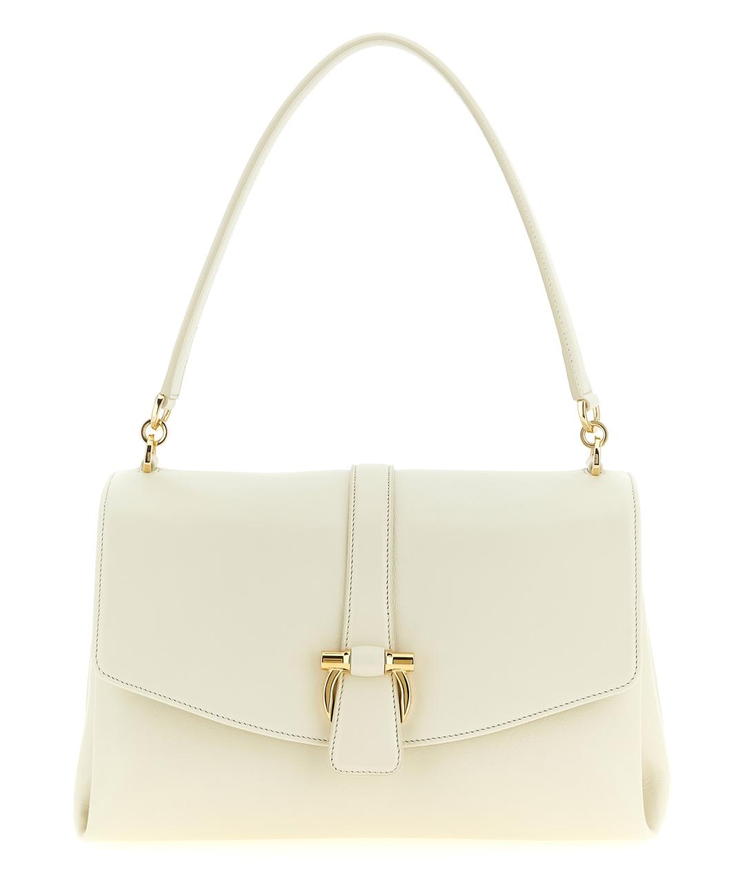 FERRAGAMO Бежевая кожаная сумка через плечо, фото 1