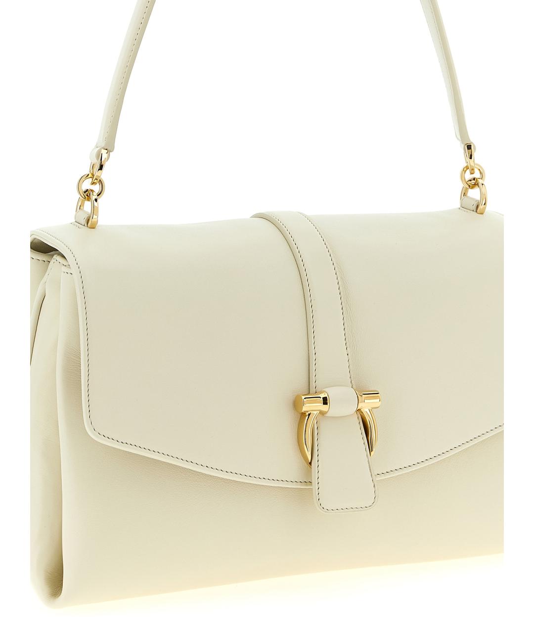 FERRAGAMO Бежевая кожаная сумка через плечо, фото 3