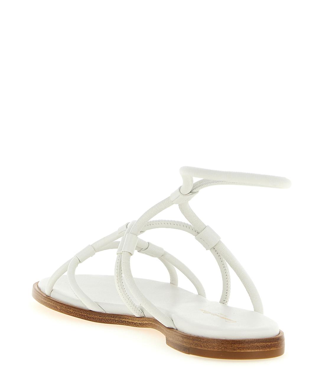 GIANVITO ROSSI Белые кожаные сандалии, фото 3