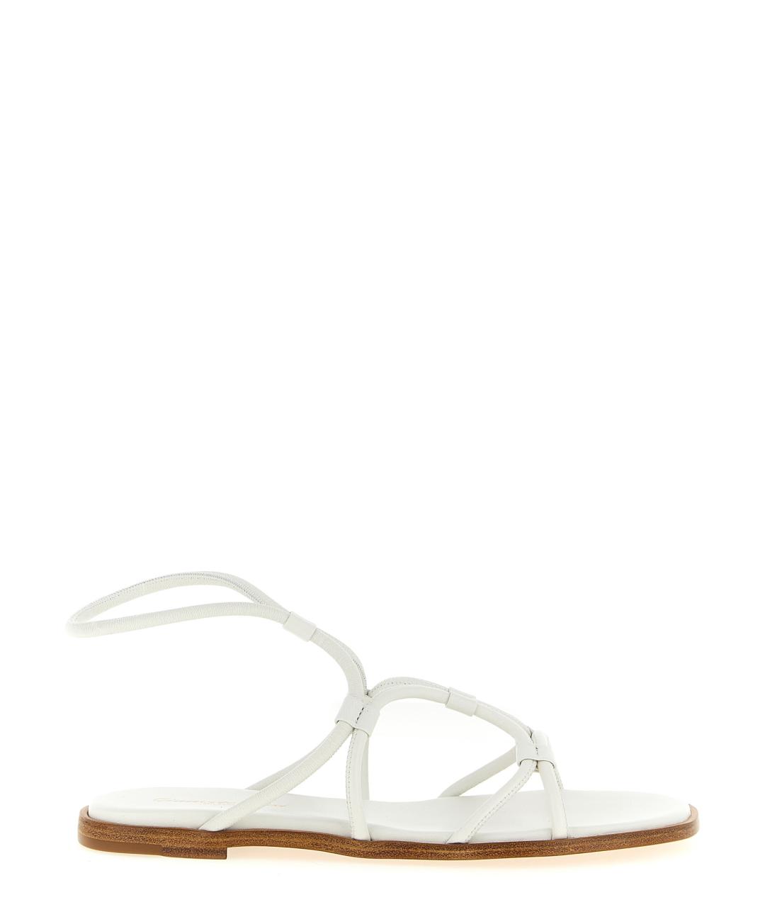 GIANVITO ROSSI Белые кожаные сандалии, фото 1
