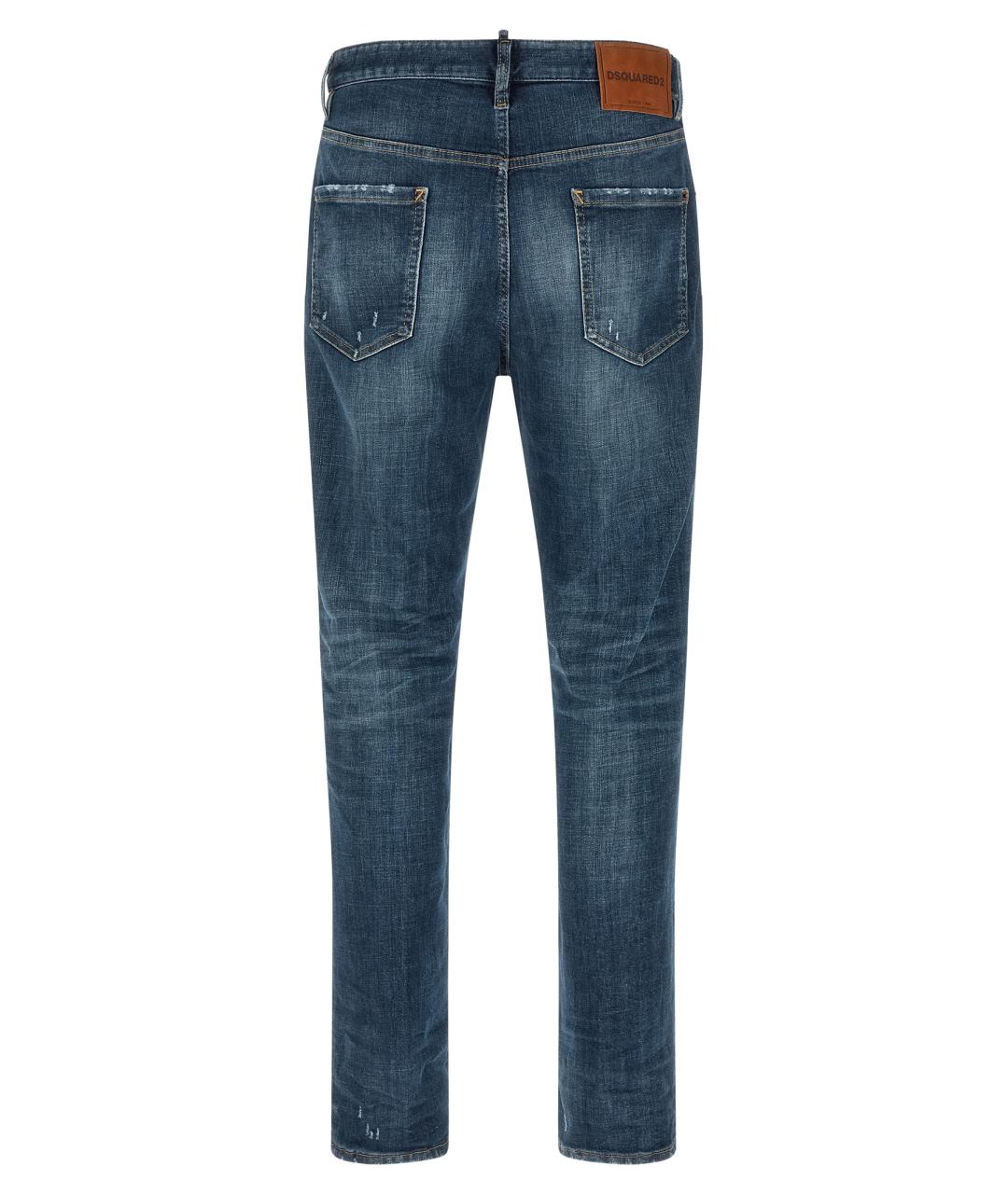 DSQUARED2 Синие хлопковые прямые джинсы, фото 2