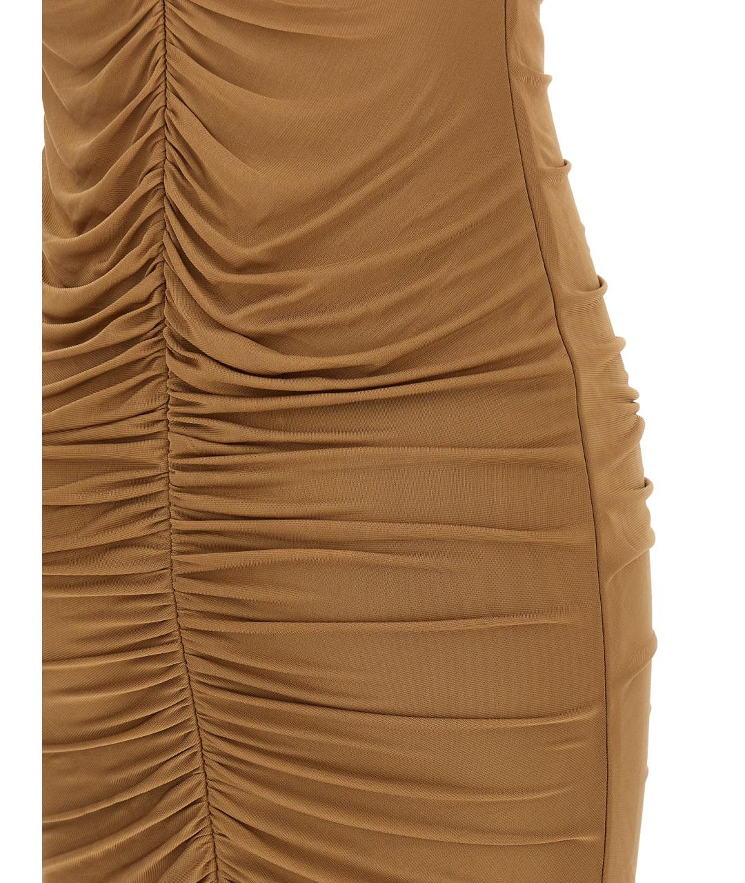 GIUSEPPE DI MORABITO Коричневое вискозное коктейльное платье, фото 4