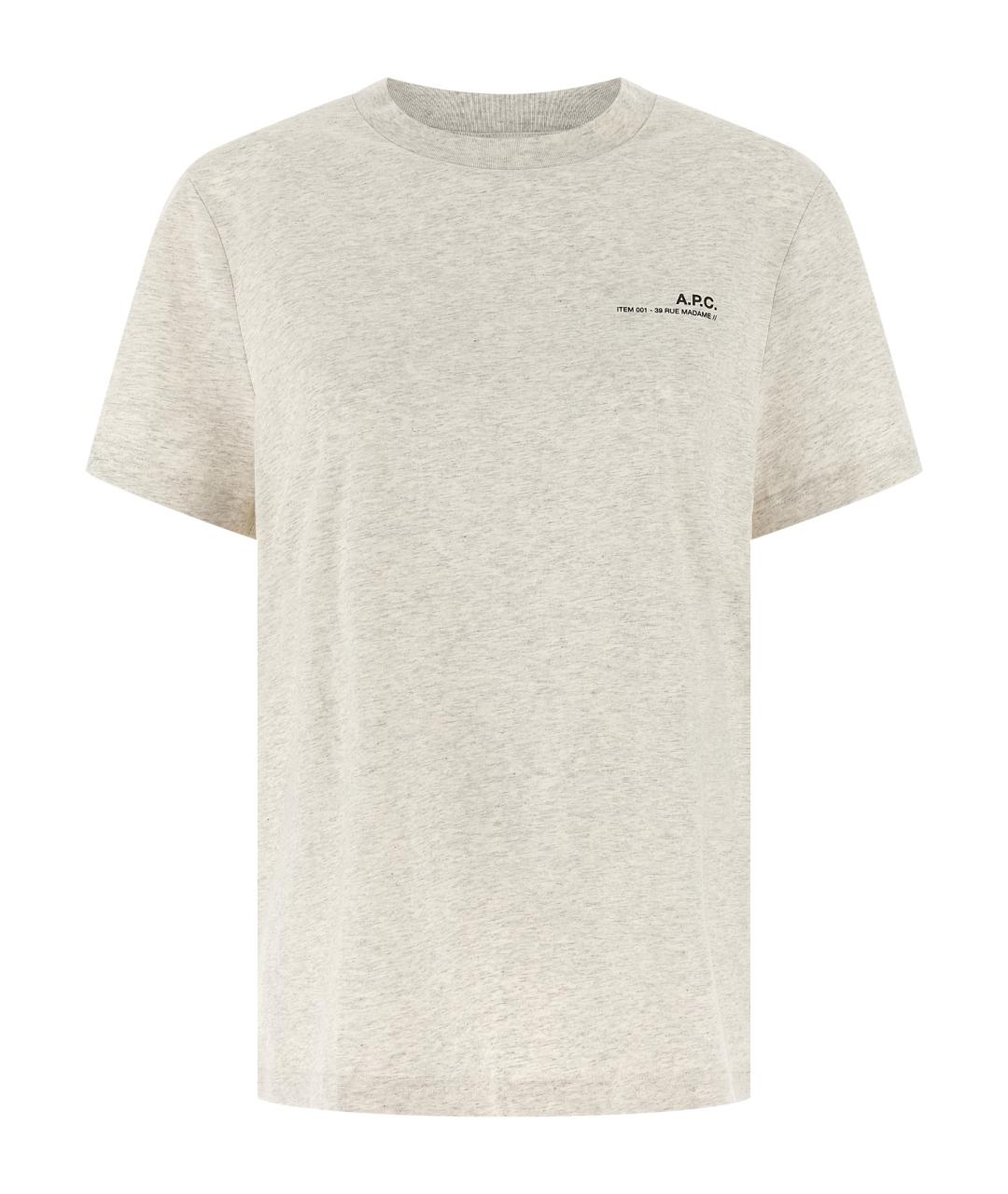 A.P.C. Бежевая хлопковая футболка, фото 1