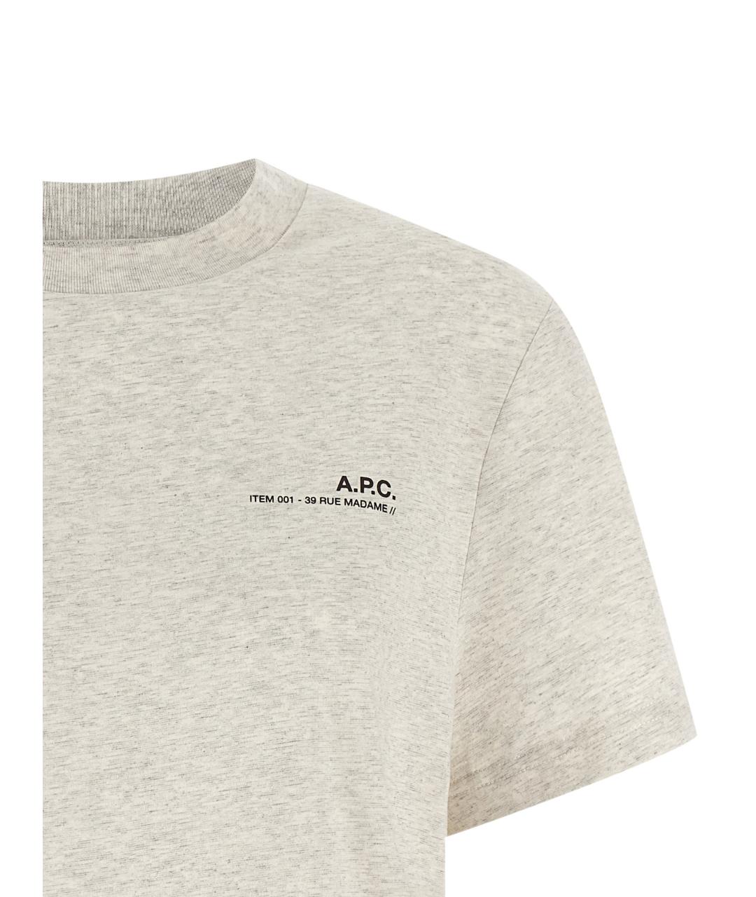 A.P.C. Бежевая хлопковая футболка, фото 3