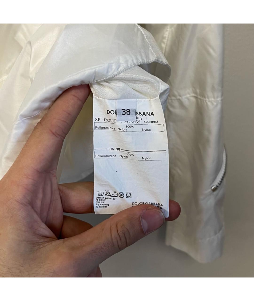 DOLCE&GABBANA Белая полиамидовая куртка, фото 4