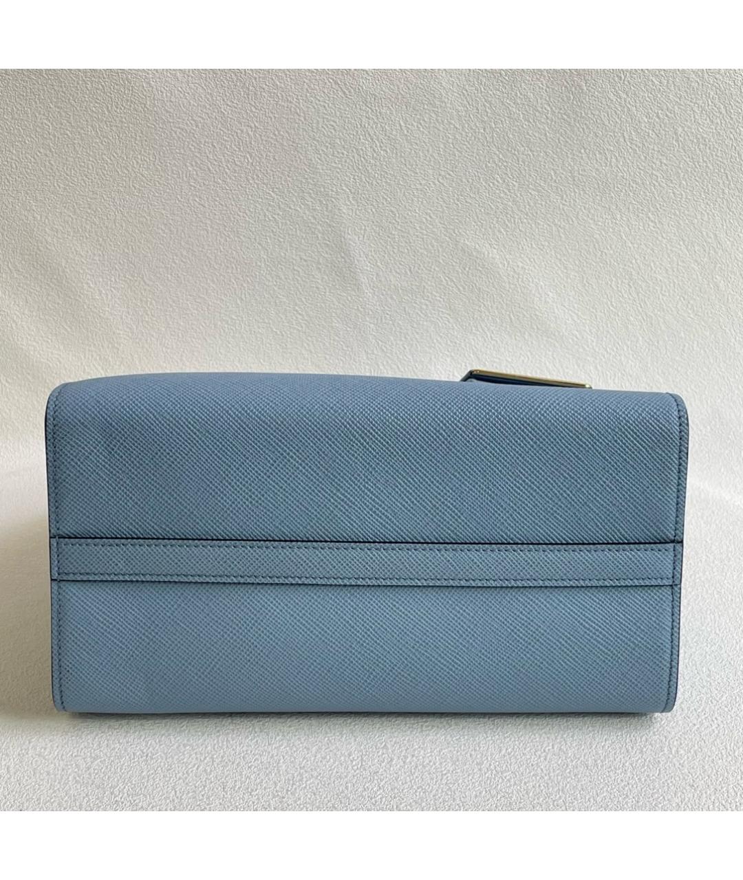 PRADA Голубая кожаная сумка с короткими ручками, фото 4