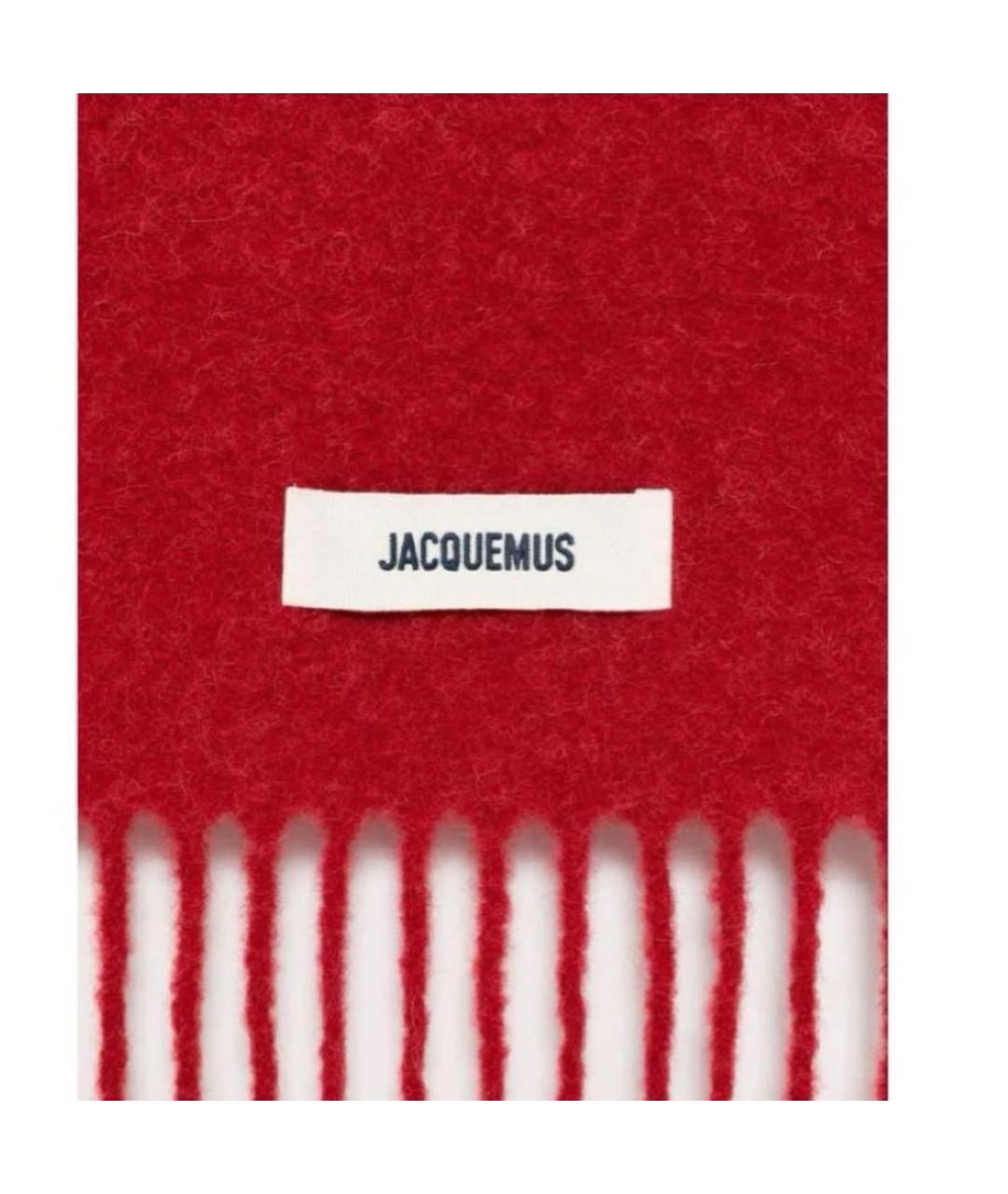 JACQUEMUS Красный шерстяной шарф, фото 2