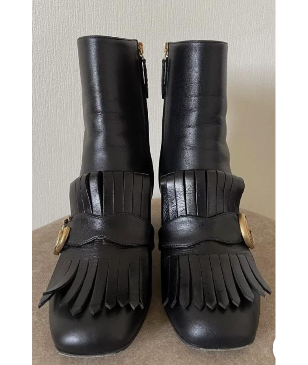 GUCCI Черные кожаные ботильоны, фото 4