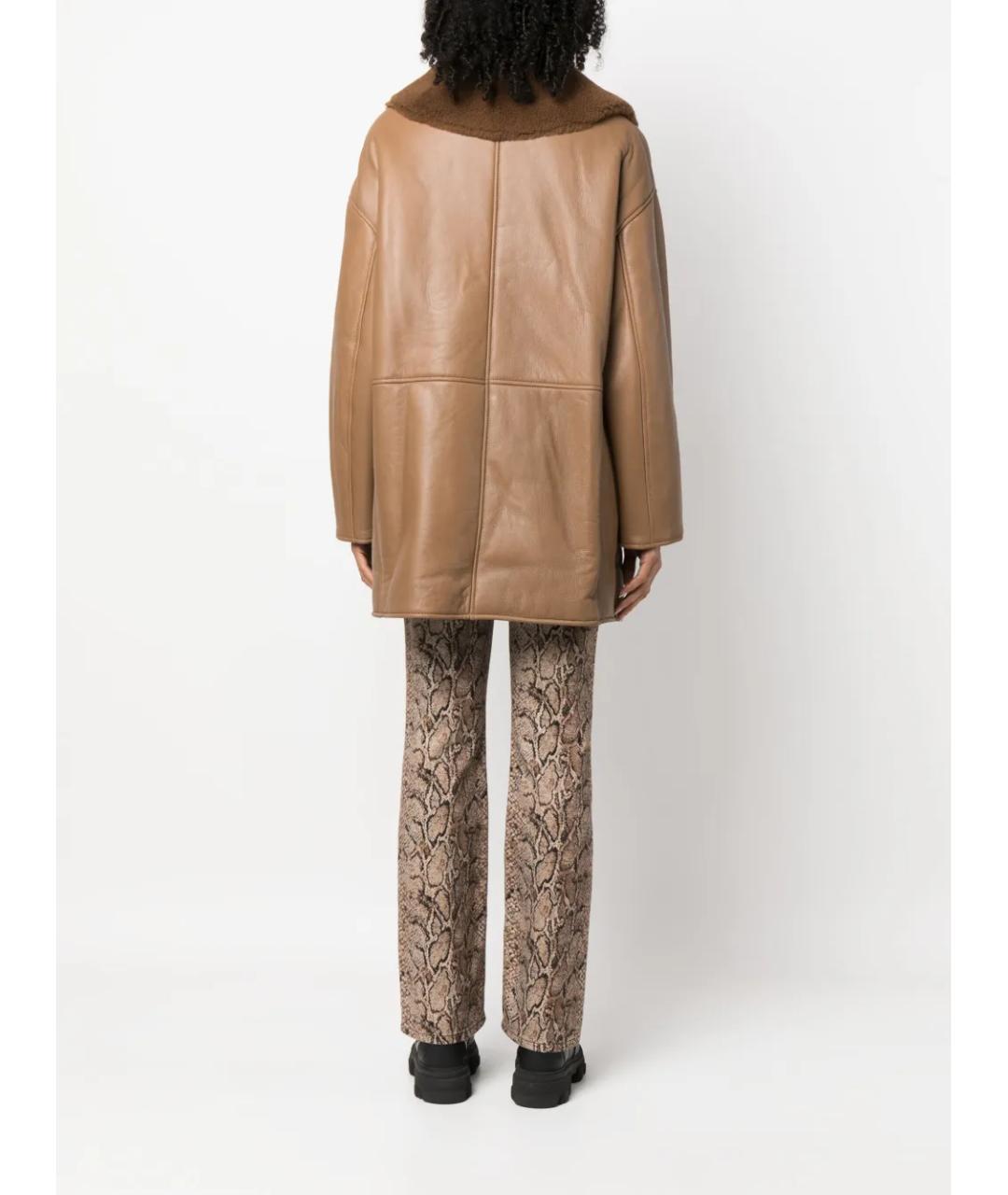 LOULOU DE SAISON Коричневая шерстяная дубленка, фото 4