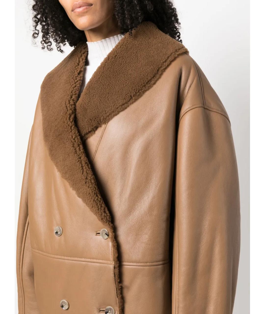 LOULOU DE SAISON Коричневая шерстяная дубленка, фото 5