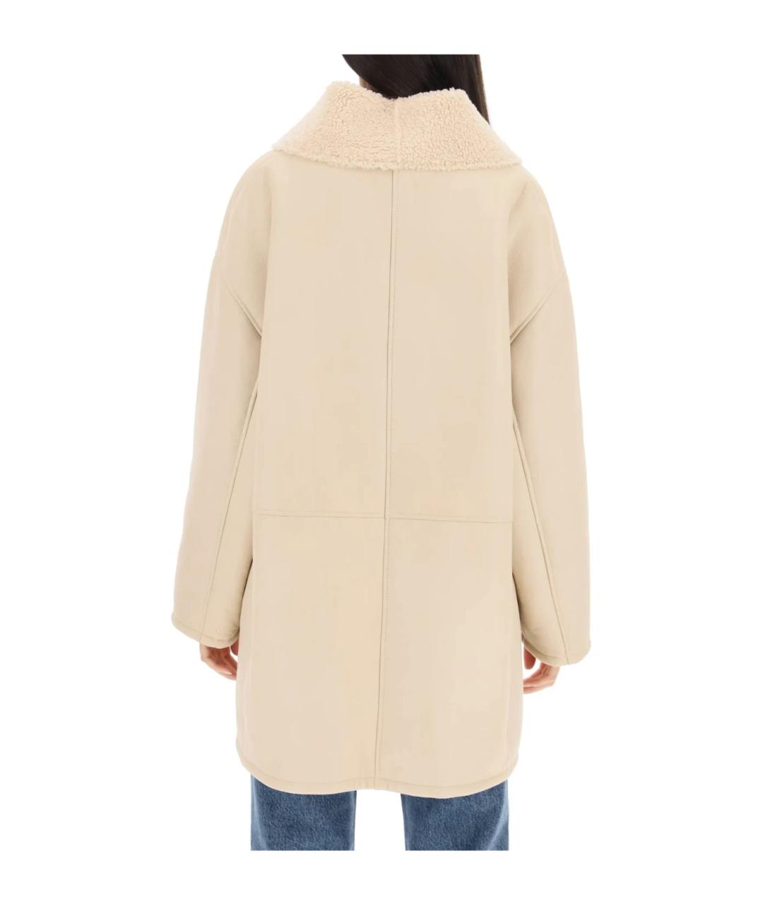 LOULOU DE SAISON Белая шерстяная дубленка, фото 3