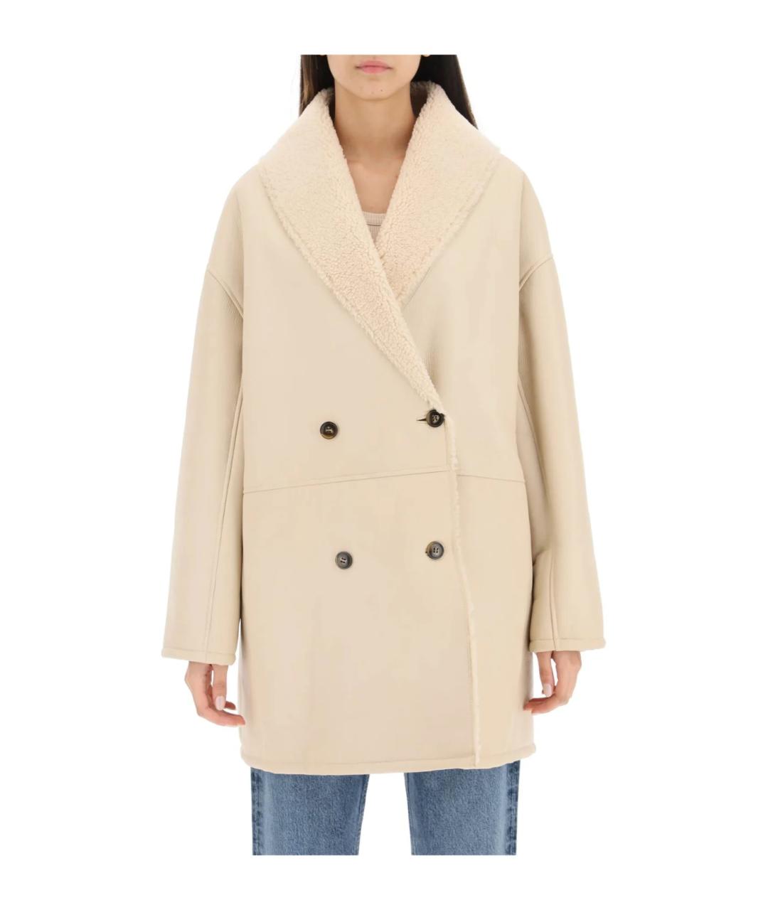 LOULOU DE SAISON Белая шерстяная дубленка, фото 2