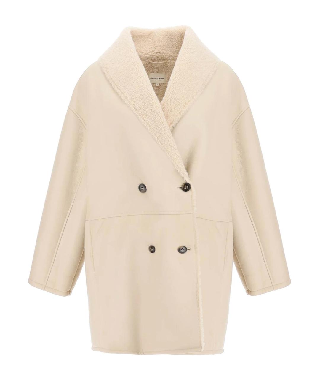 LOULOU DE SAISON Белая шерстяная дубленка, фото 1