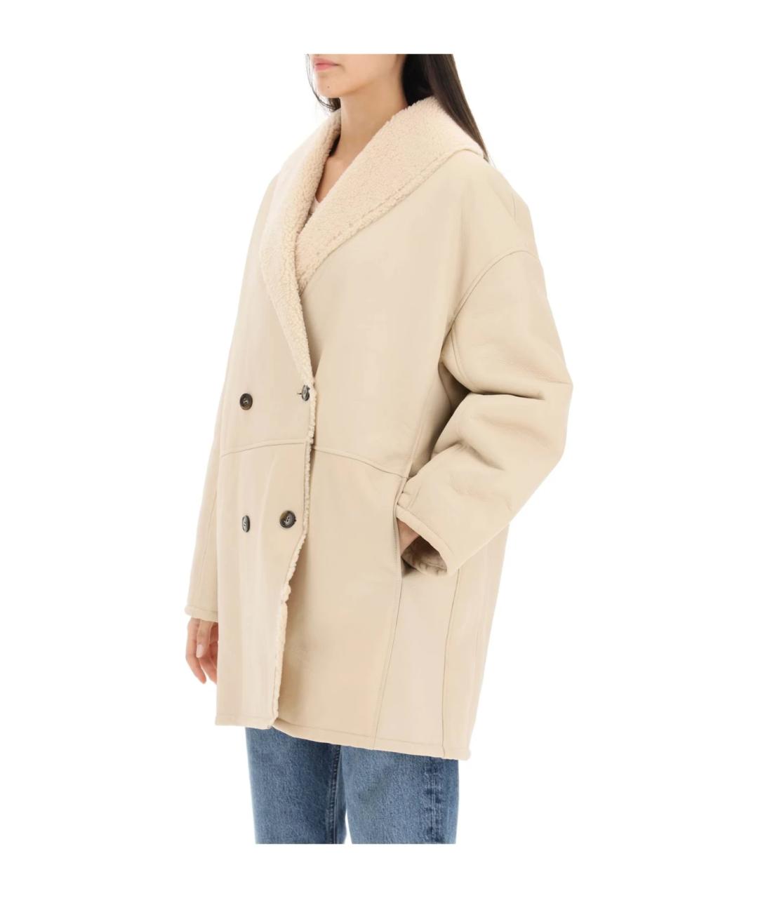 LOULOU DE SAISON Белая шерстяная дубленка, фото 4