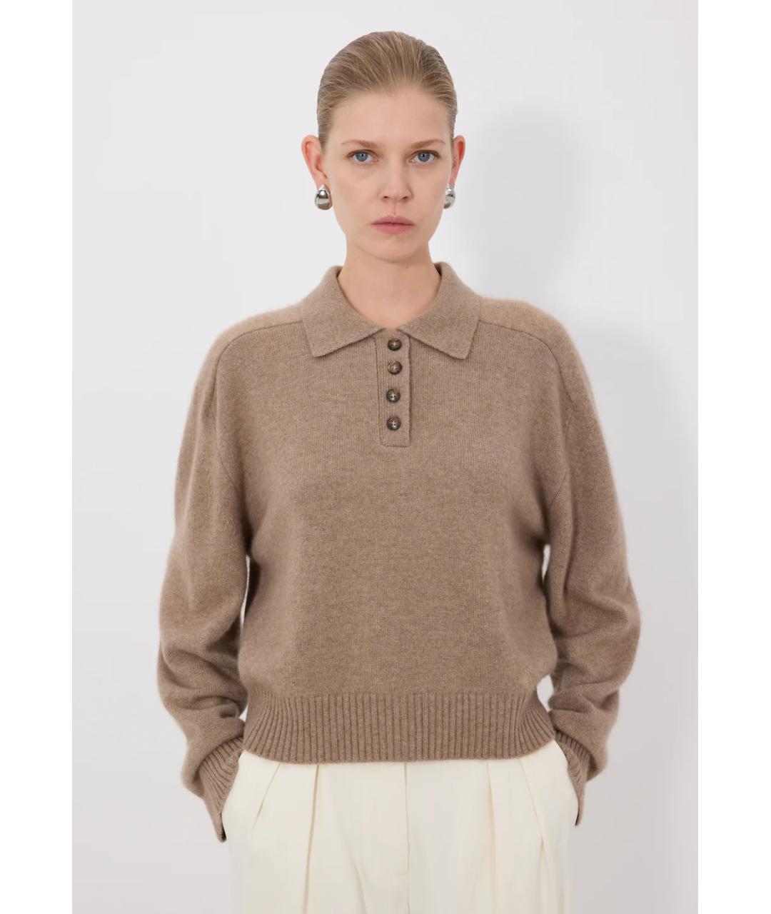 LOULOU DE SAISON Бежевый кашемировый джемпер / свитер, фото 4