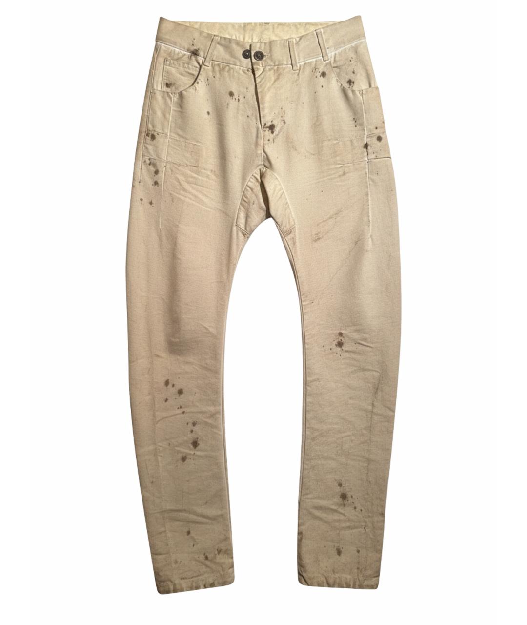 BORIS BIDJAN Бежевые хлопковые джинсы, фото 1