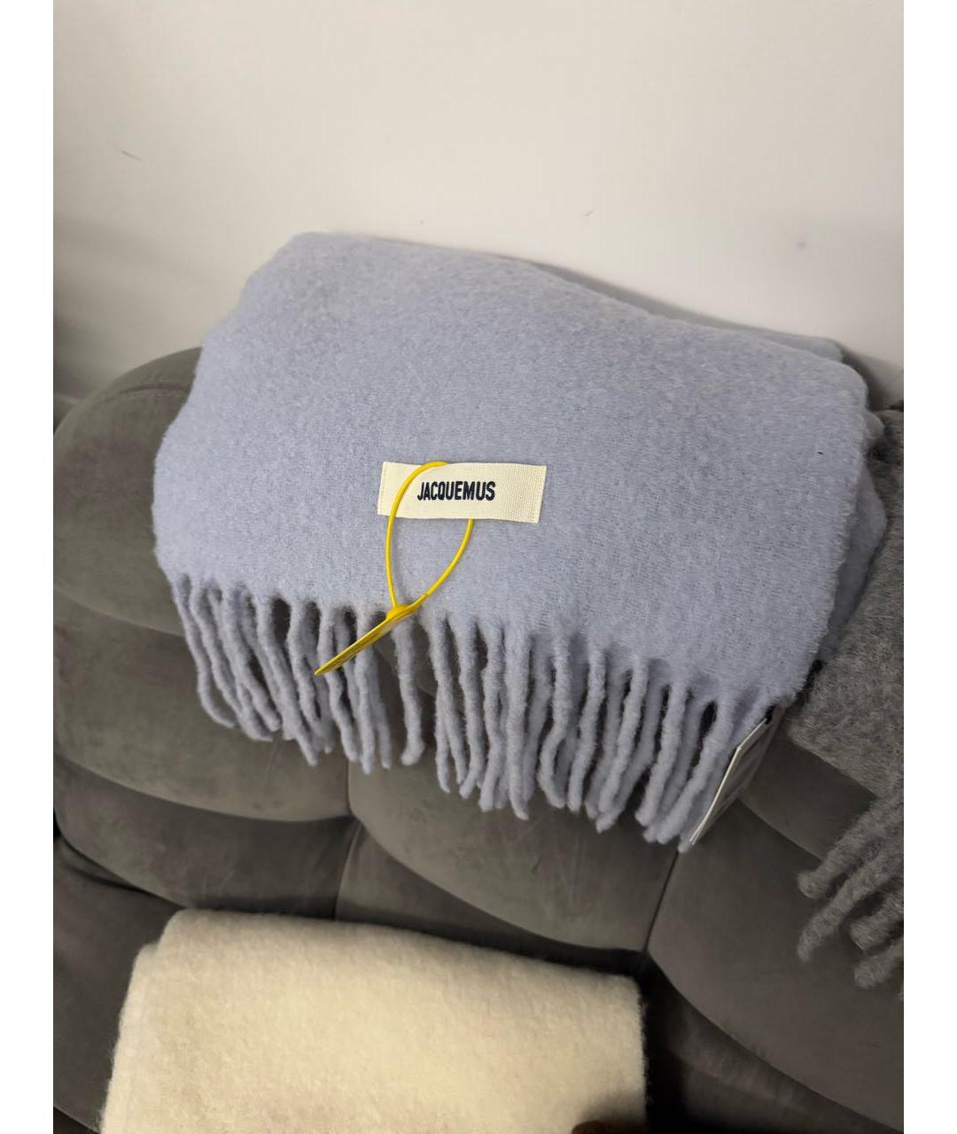 JACQUEMUS Голубой шерстяной шарф, фото 3