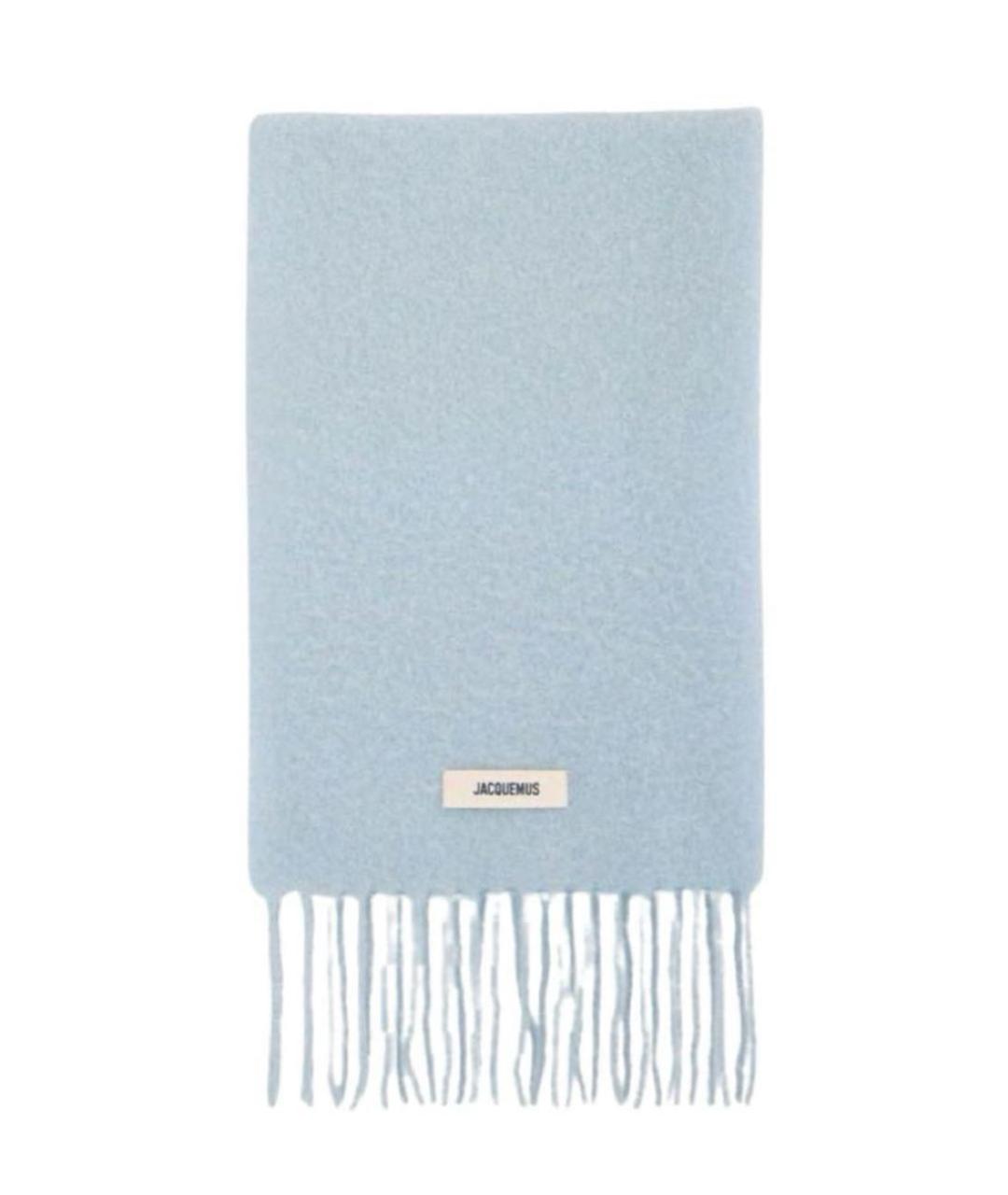 JACQUEMUS Голубой шерстяной шарф, фото 1
