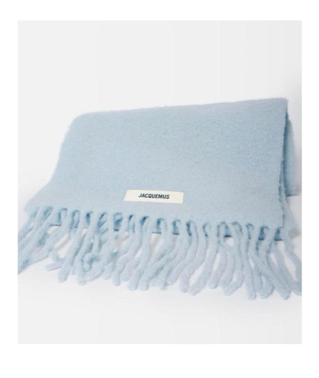 JACQUEMUS Голубой шерстяной шарф, фото 2