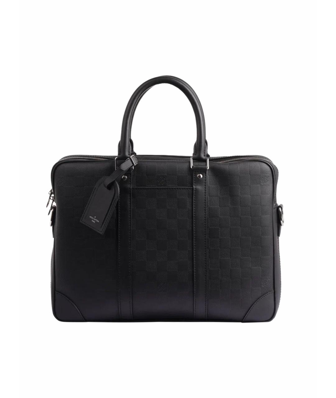 LOUIS VUITTON Черный кожаный портфель, фото 1