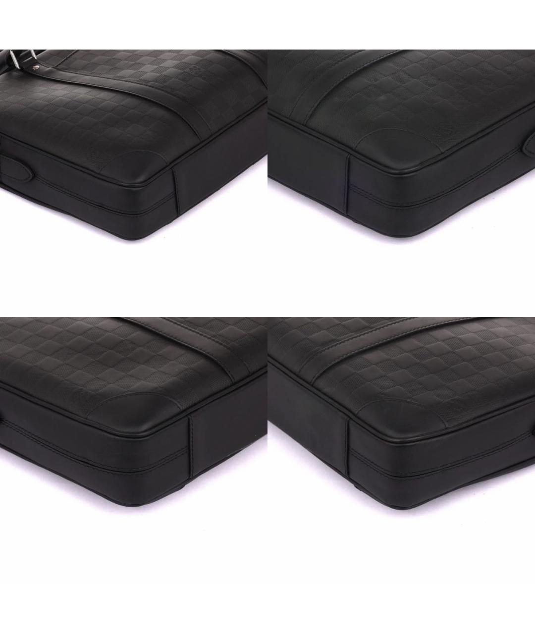 LOUIS VUITTON Черный кожаный портфель, фото 7