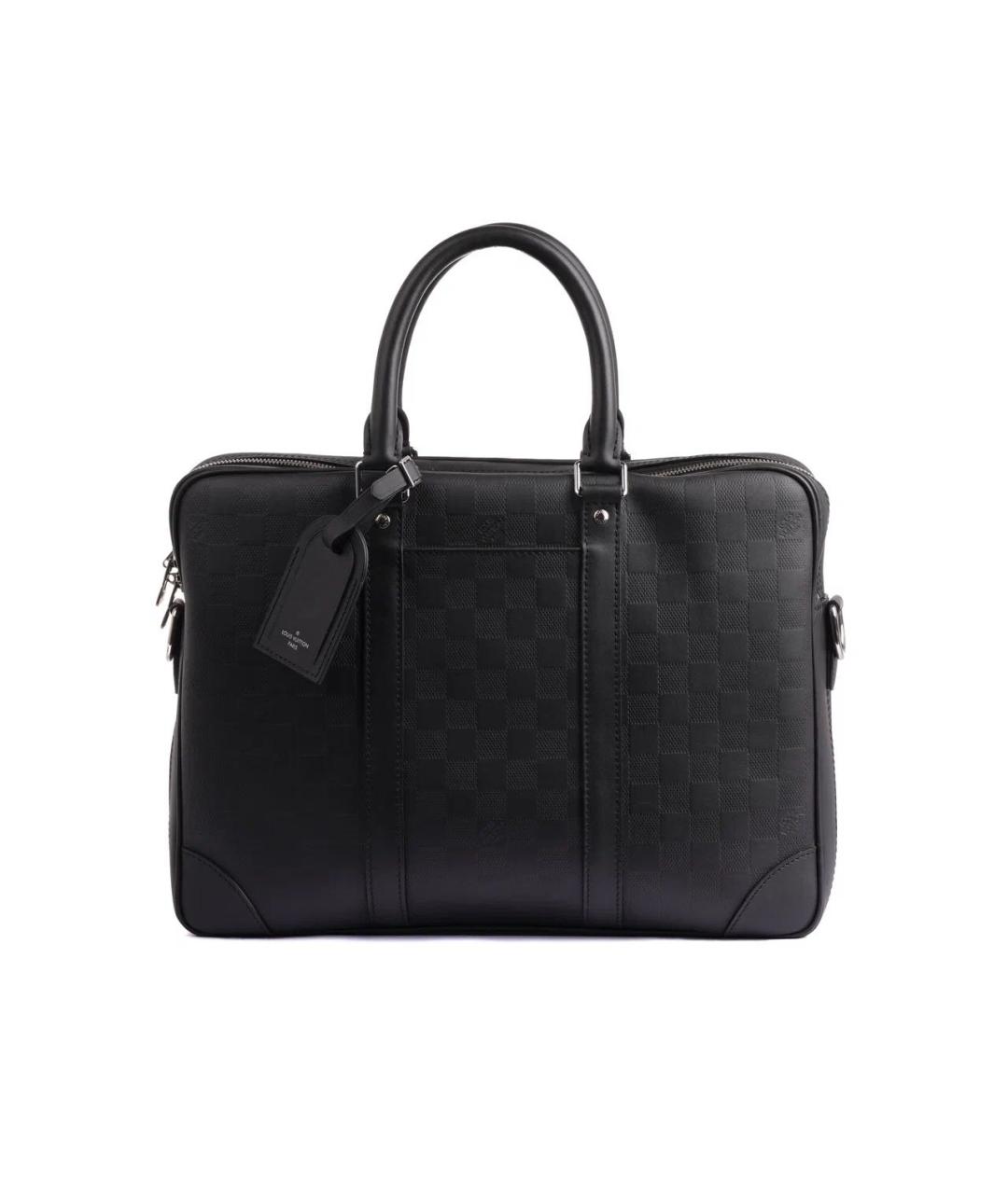 LOUIS VUITTON Черный кожаный портфель, фото 1