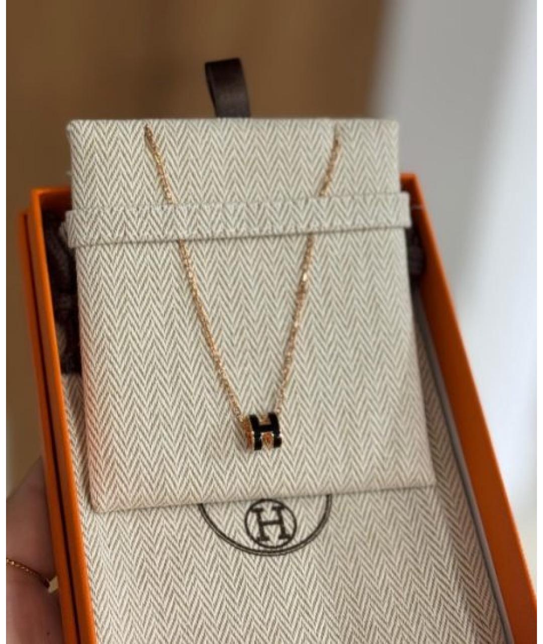 HERMES Золотое металлическое колье, фото 4