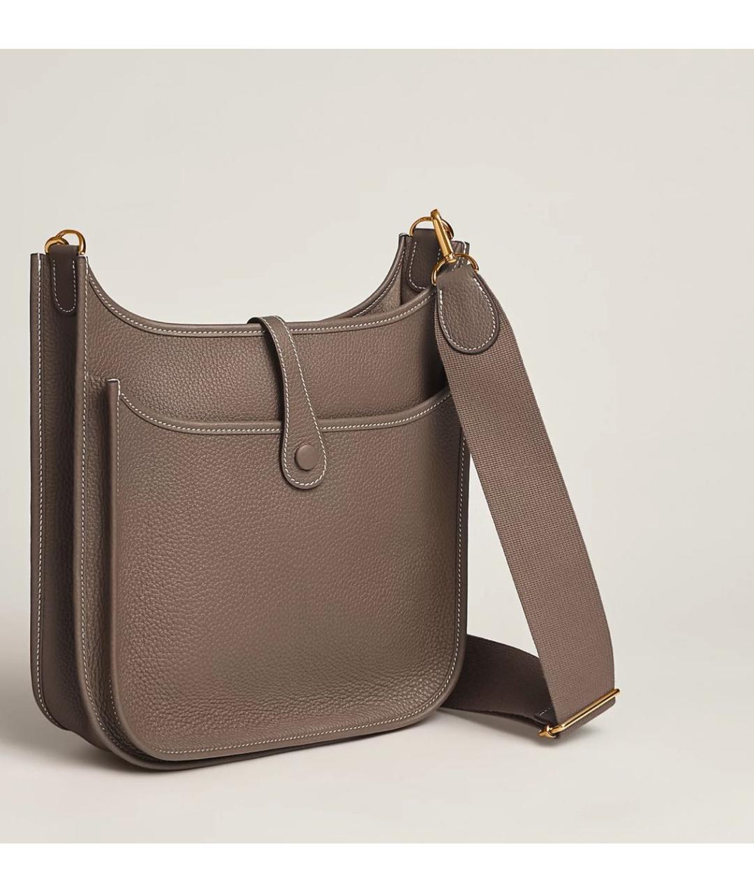 HERMES Коричневая кожаная сумка через плечо, фото 4