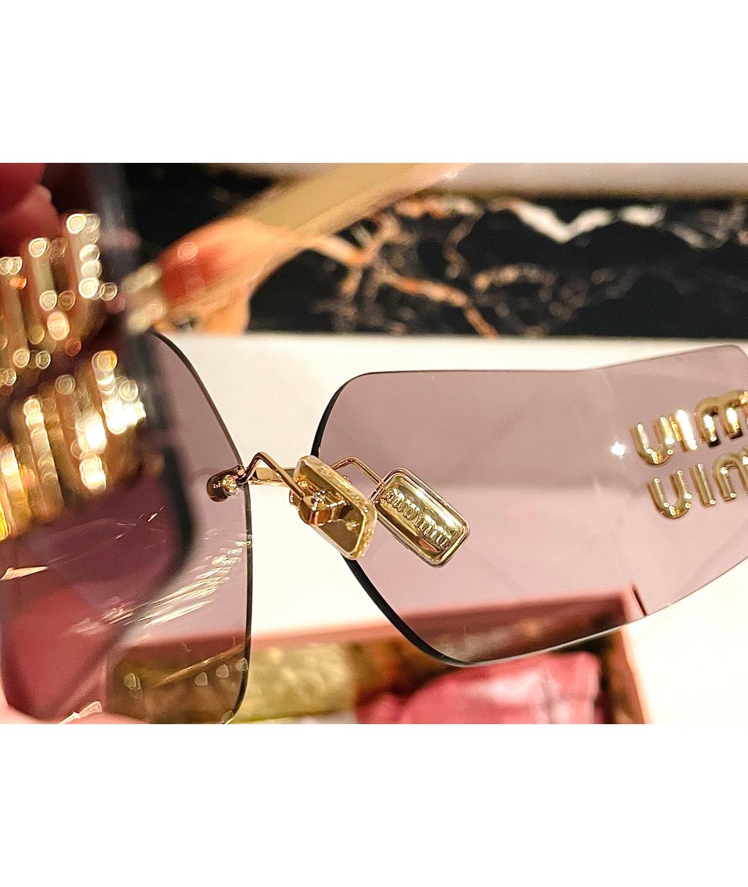 MIU MIU Фиолетовые пластиковые солнцезащитные очки, фото 7