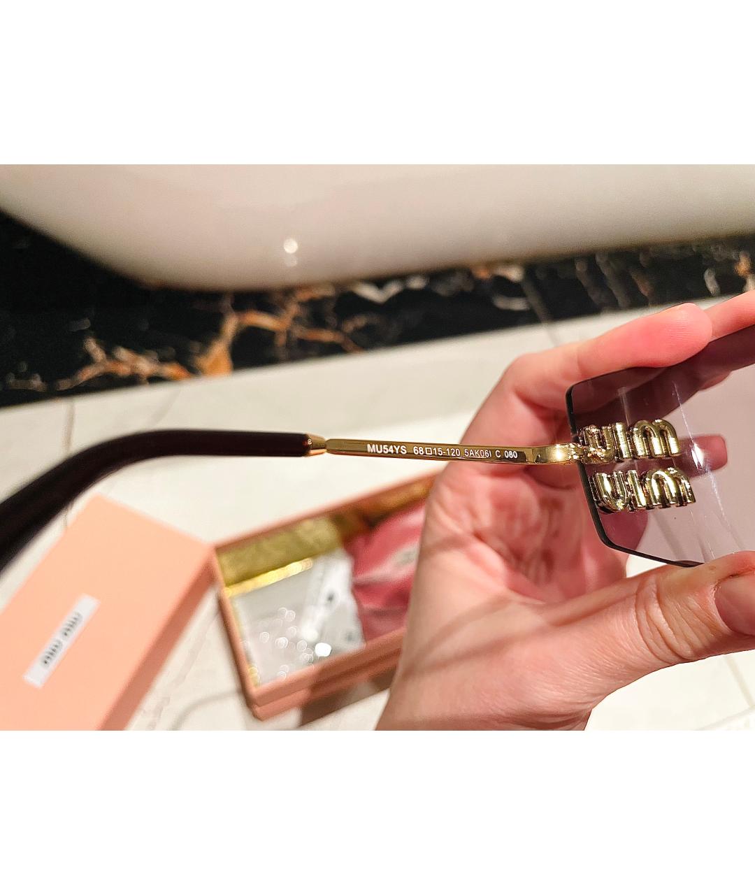 MIU MIU Фиолетовые пластиковые солнцезащитные очки, фото 6