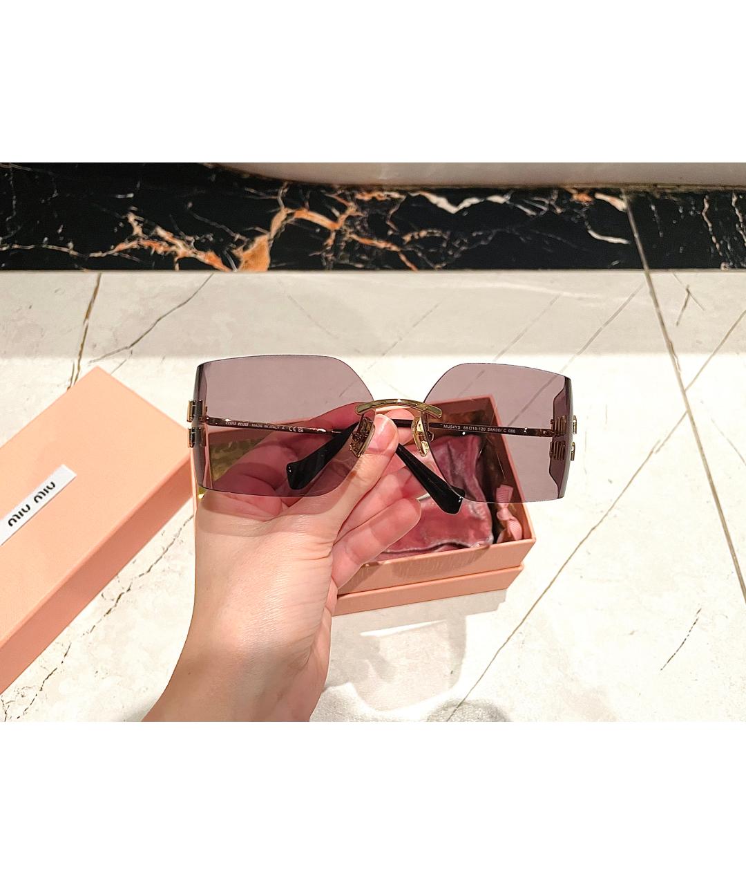 MIU MIU Фиолетовые пластиковые солнцезащитные очки, фото 10