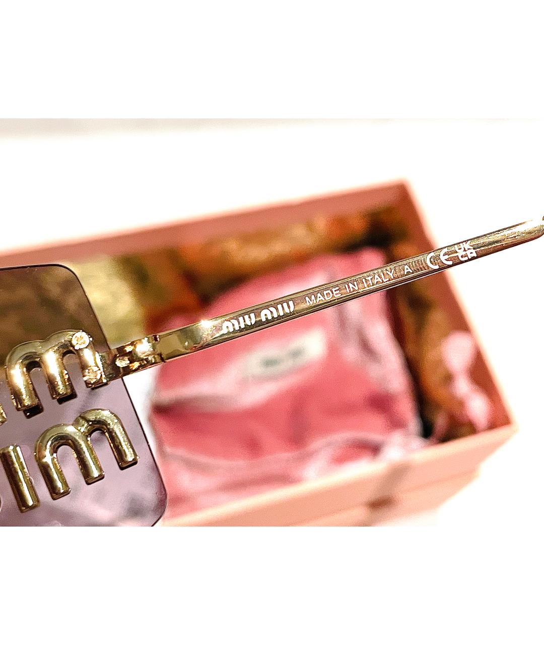 MIU MIU Фиолетовые пластиковые солнцезащитные очки, фото 4