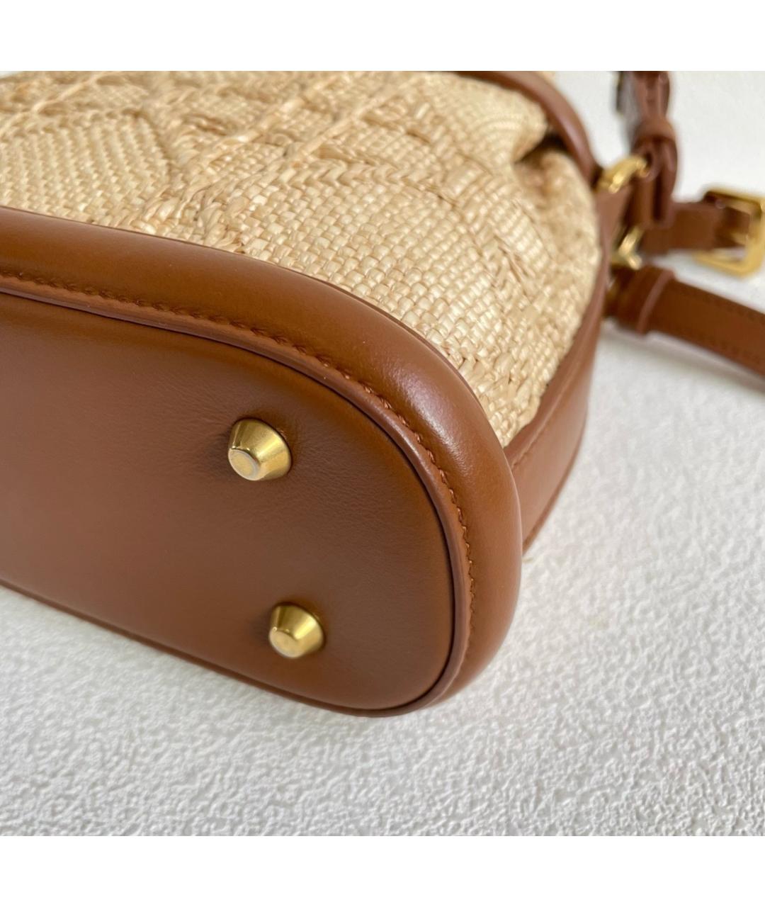 CHRISTIAN DIOR Бежевая пелетеная сумка через плечо, фото 6