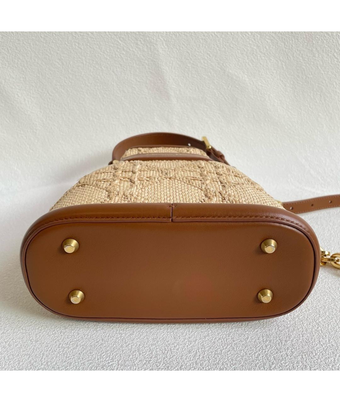 CHRISTIAN DIOR Бежевая пелетеная сумка через плечо, фото 4