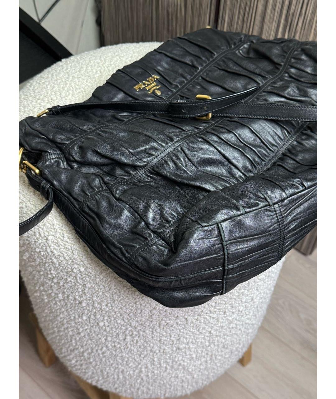 PRADA Черная кожаная сумка тоут, фото 2